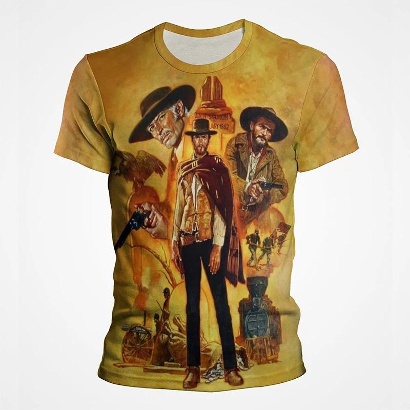 Laoxu 2024 Zomer Nieuw Hot Fashion 3D Geprint Heren T-shirt Western Denim Plus Size Los Comfortabel Ademend Mode Top 6xl XXL