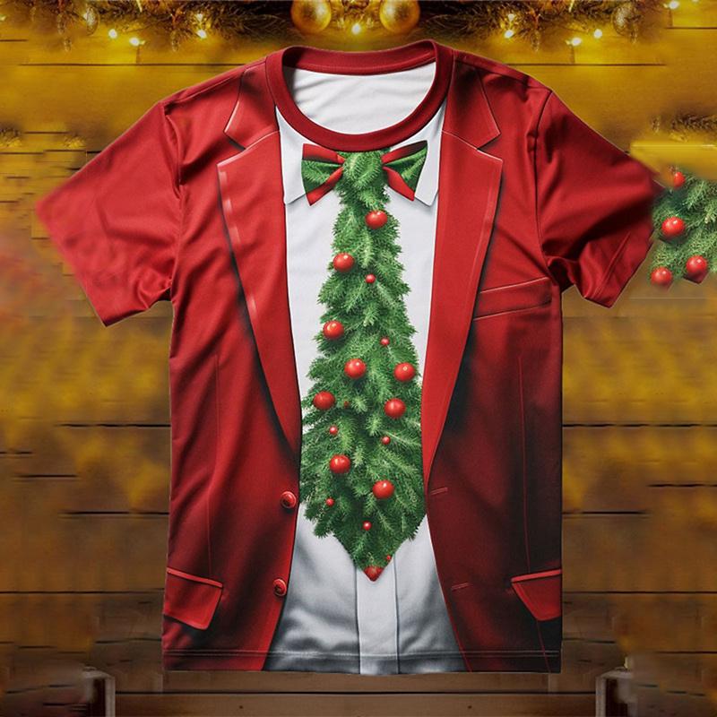 HerSight Mode 3D Vrolijk Kerstfeest Bedrukking T-shirt Kerstman Kerst Grafische T-shirts Voor Heren Kinderen Korte Mouwen Unisex Harajuku Top Tee 4XL