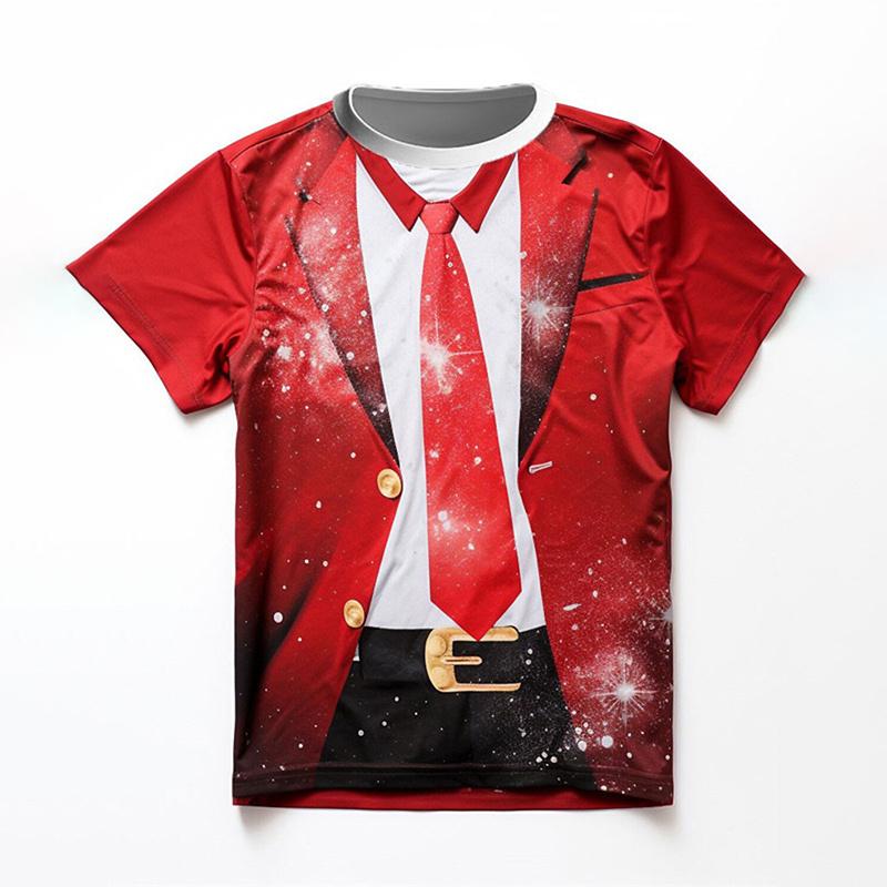 HerSight Mode 3D Vrolijk Kerstfeest Bedrukking T-shirt Kerstman Kerst Grafische T-shirts Voor Heren Kinderen Korte Mouwen Unisex Harajuku Top Tee 6XL
