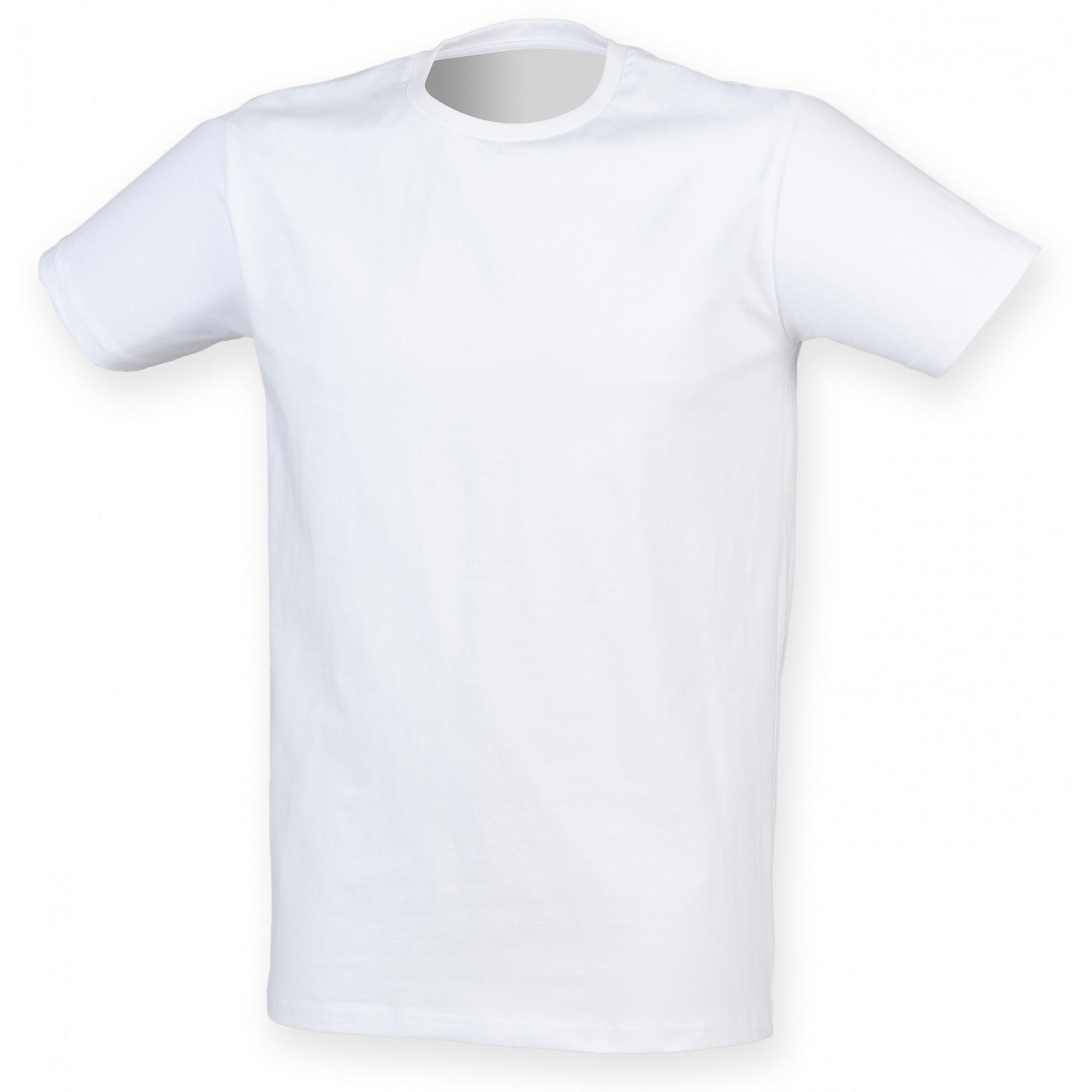 Skinni Fit Heren Heren Feel Good Stretch T-shirt met korte mouwen 2XL wit