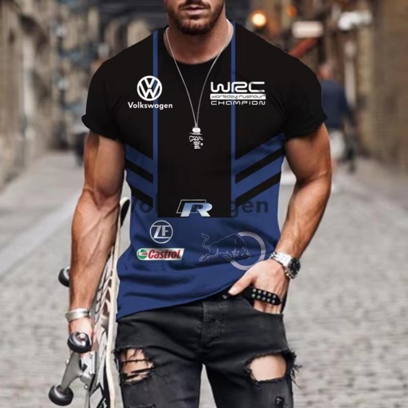 Forever Men Zomer Autorally Sport T-shirt 3D Geprint Ademend Buiten Top O-hals Sport Sneldrogend Heren T-shirt Top L