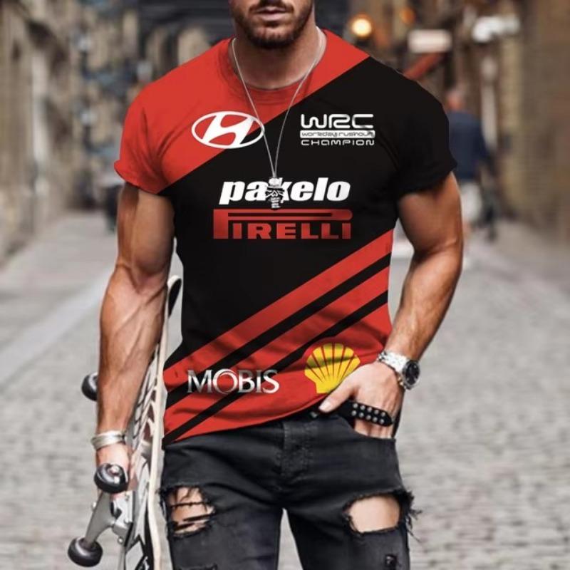 Forever Men Zomer Autorally Sport T-shirt 3D Geprint Ademend Buiten Top O-hals Sport Sneldrogend Heren T-shirt Top XL