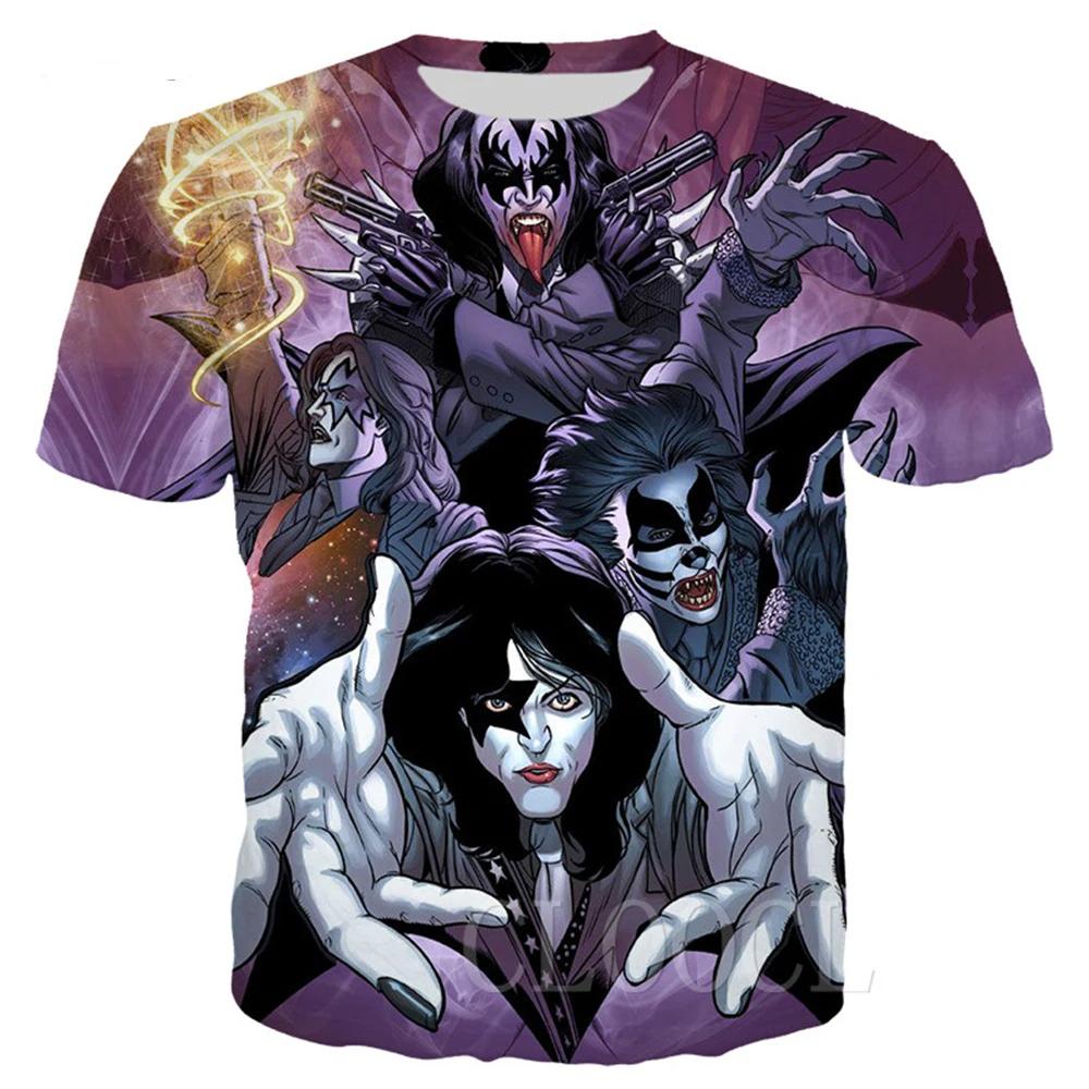 Bobby 2 Zomer nieuw-Rock Kiss Band T-shirt Heren 3D Print Klassieke Korte Mouw Straat Koppel Top Oversized Vrijetijdscomfort T-shirt 2XL