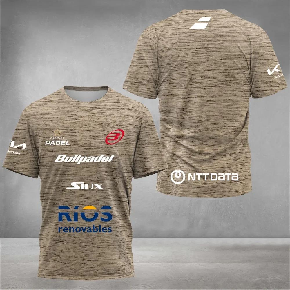 ETST35 Padel tennis fan ademend snel drogend T-shirt, heren tennis training top, 3D geprinte zomer kleding met korte mouwen, rond L