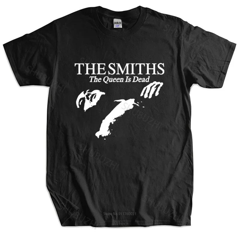 The best product for you Men Cotton T Shirt Summer Tops The Smiths  The Queen Is Dead  - T-Shirt, 1980's Indie, Morrissey Bigger Size Homme Black T-shirt S