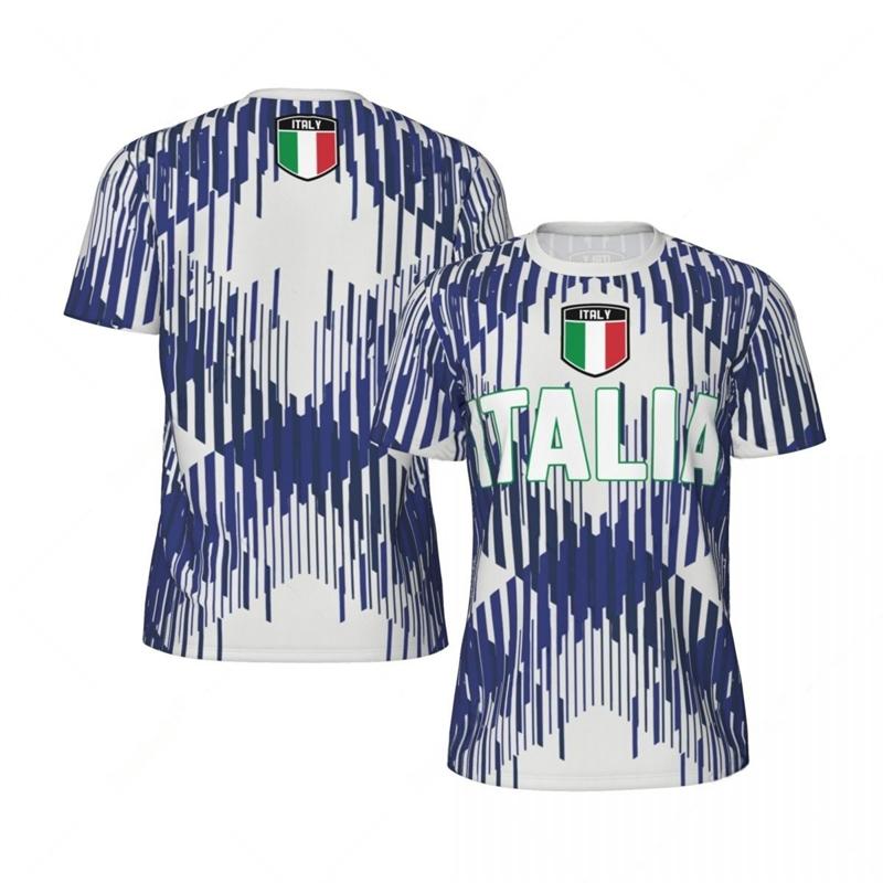 ETST 006 Italia Flag 3D Printed Jersey Summer Fashion Short Sleeve Casual Mens Sports T Shirt Quick Dry Breathable Football T-shirts 3XL