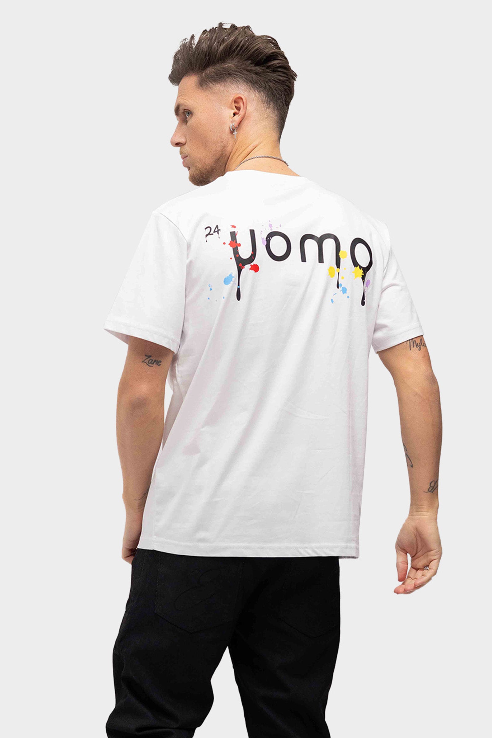 24 Uomo Paint T-shirt Wit