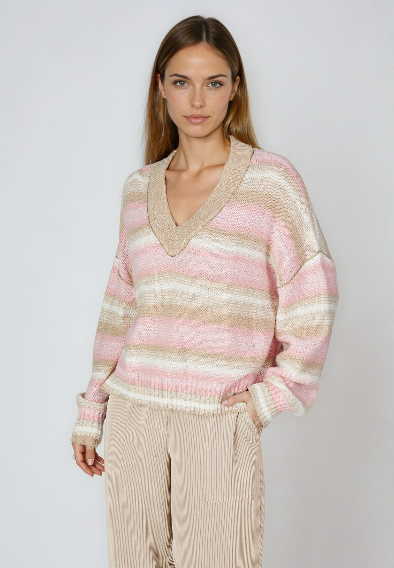 MARC AUREL Pullover mit Pastell-Ringel