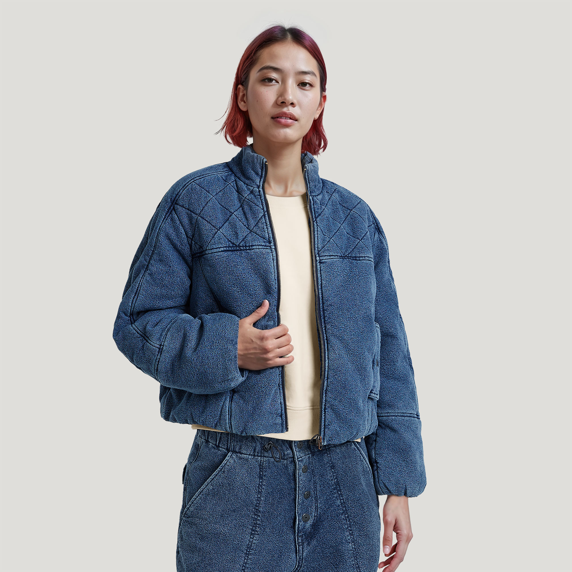 G-Star RAW Gewatteerd Cocoon Bomberjack - Midden blauw - Dames