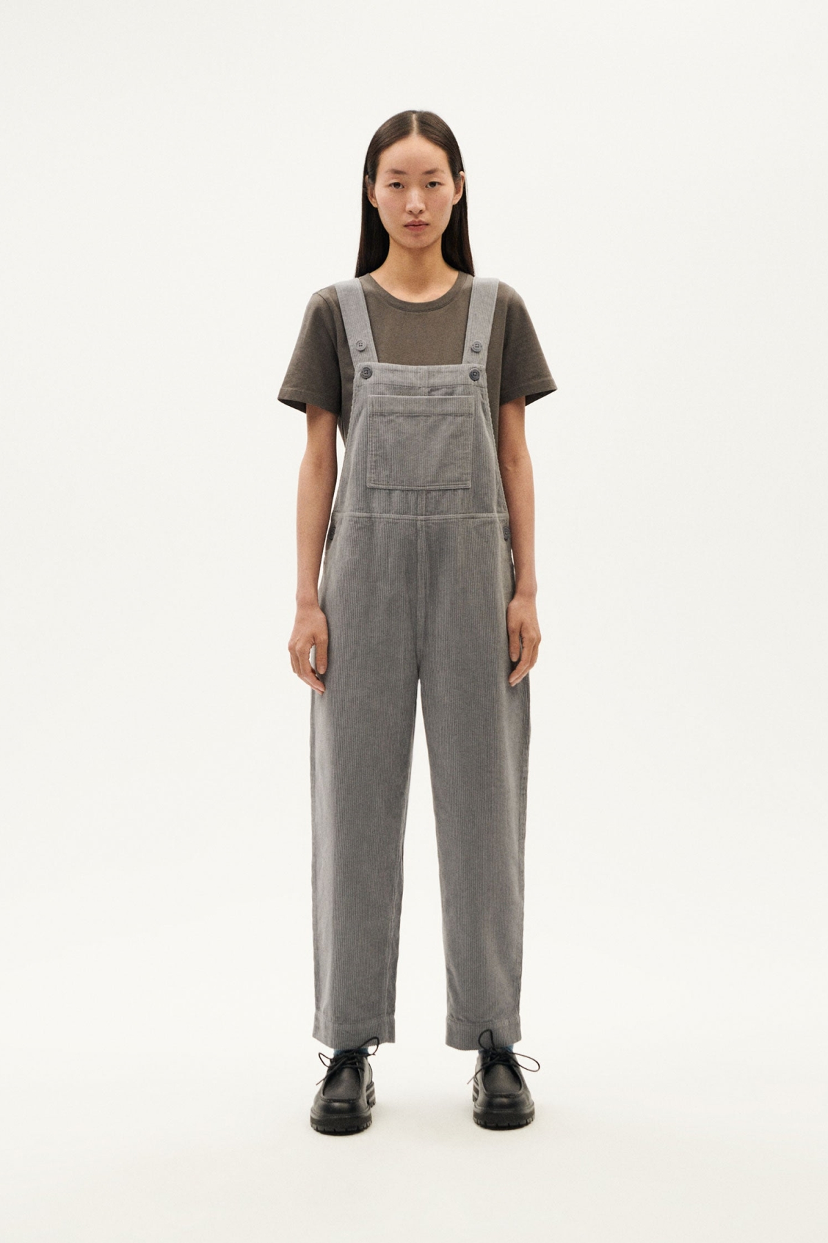 Thinking mu Damen vegan Jumpsuit Kord Luz Grau