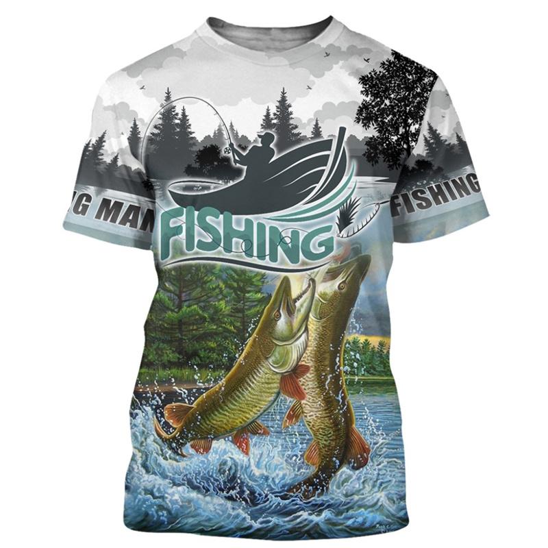 ETST 03 Mode 3D Karpervissen Mannen Vrouwen Zomer T-shirt Straat Trendy Alle Match O-hals Korte Mouw Oversized Mannelijke T-shirt mannen Kleding 6XL