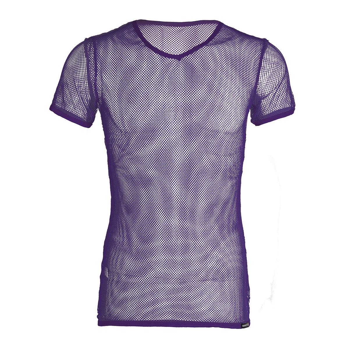 Linjinx Heren Blouses Transparant Mesh Visnet Korte Mouw Transparant Tanktop T-shirt Vest Tee M