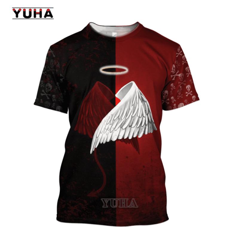 ETST WENDY 005 Schedel Meisje En Rose 3D Overal Gedrukt Heren T-shirt Zomer Stijl Casual Korte Mouw T-shirts Unisex Street cool T-shirt XL
