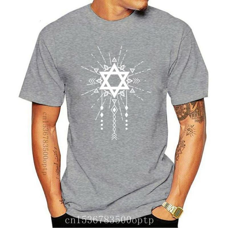 Nihao Nieuwe mannen Davidster Israël Jeruzalem Joodse t-shirt Ontwerpen Korte Mouw S-3xl Standaard Leuke Building Lente Unieke shir L