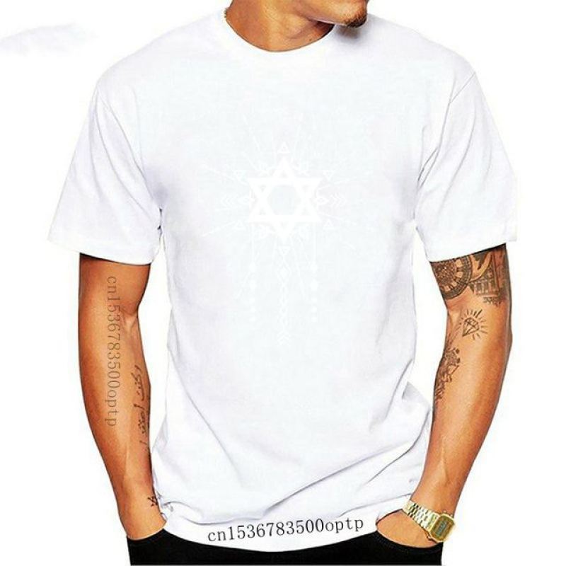 Nihao Nieuwe mannen Davidster Israël Jeruzalem Joodse t-shirt Ontwerpen Korte Mouw S-3xl Standaard Leuke Building Lente Unieke shir XXL