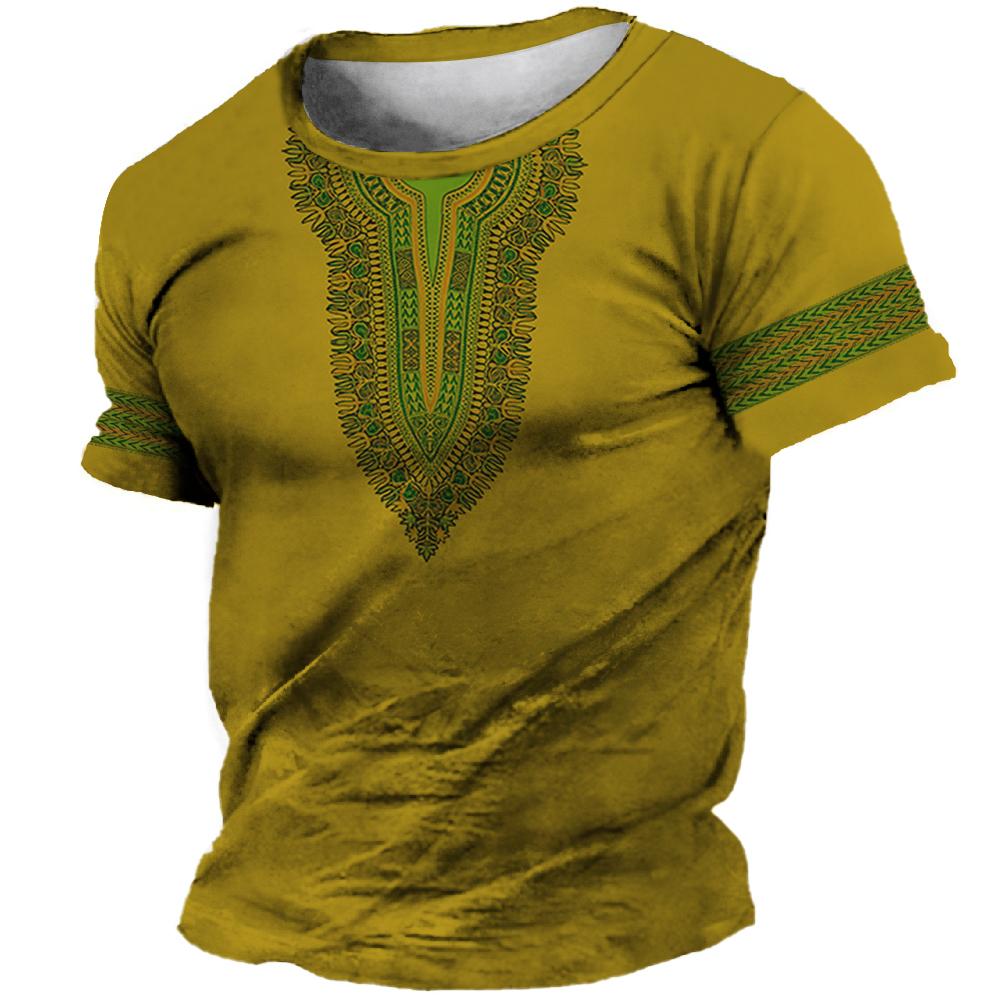 ETST 03 Afrikaanse kleding voor mannen Dashiki T-shirt traditionele kleding korte mouw casual retro streetwear vintage etnische stijl 5XL