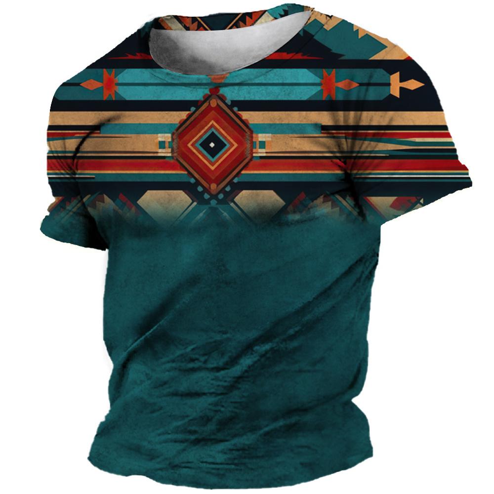 ETST 03 Afrikaanse kleding voor mannen Dashiki T-shirt traditionele kleding korte mouw casual retro streetwear vintage etnische stijl 4XL