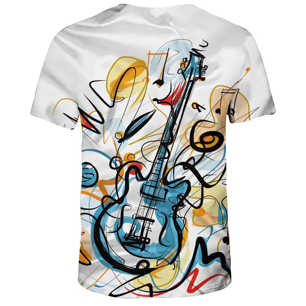ETST 03 Rock T-shirt Heren Gitaar Grafisch T-shirt Oversized Korte Mouw Zomerkleding Casual Pullover Straat Heren Muziek T-shirts Tops L