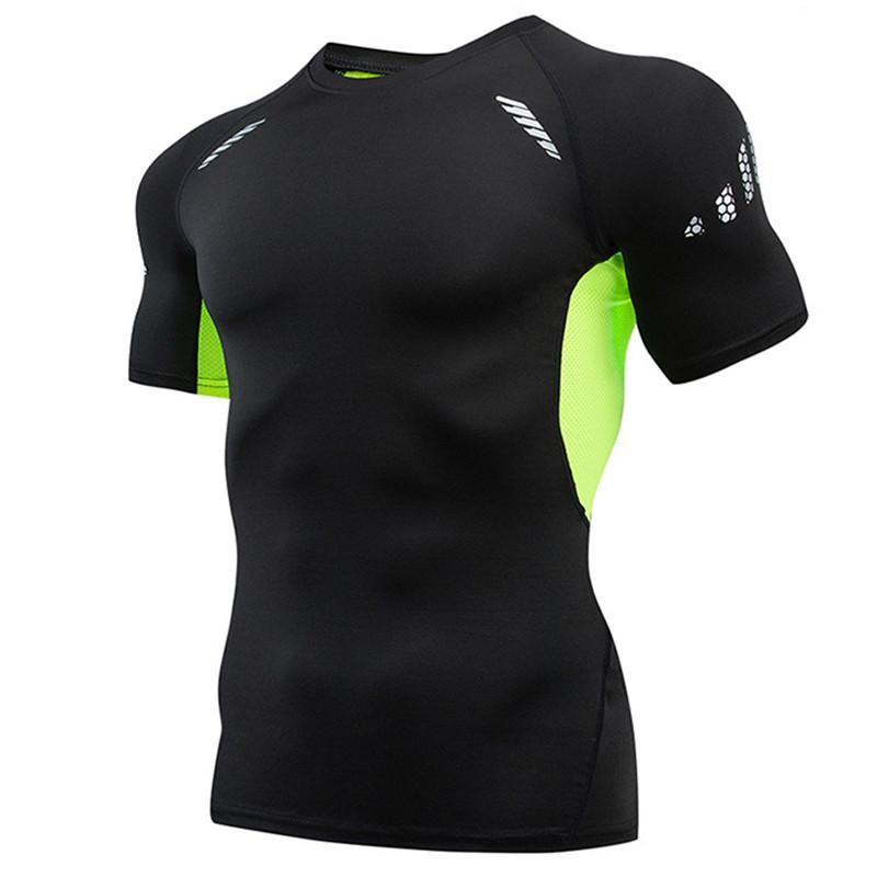 YOUNAXIN Heren zwarte T-shirts met korte mouwen Basislaag Sport Skinny Hardlopen Fietsen Strak dieptepunt Fitness Workout Outdoor Training Top Sportkleding XL