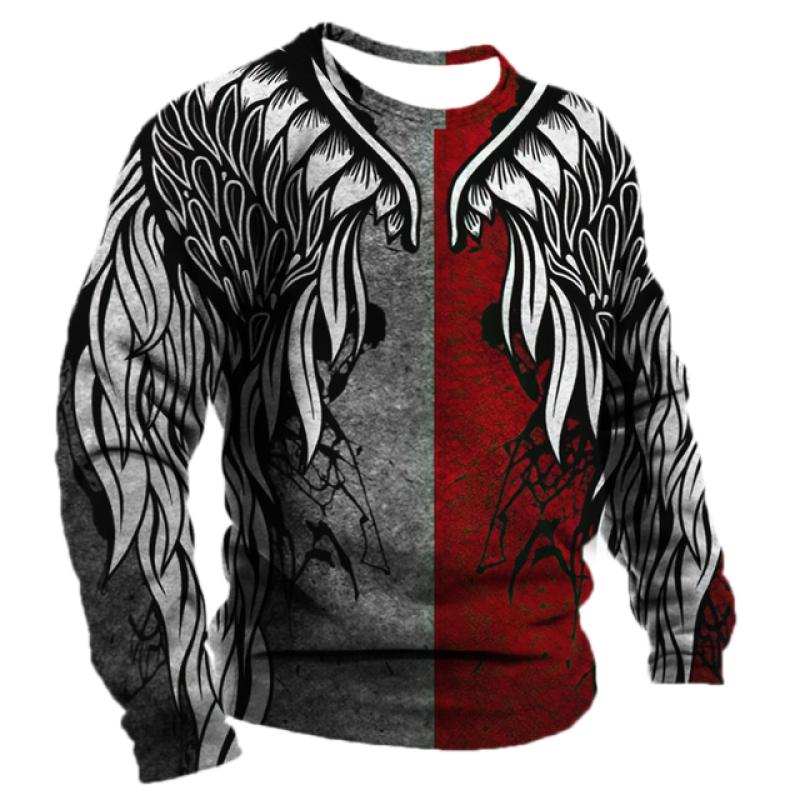 ETST WENDY Vintage Lange Mouwen T-shirt Mannen Casual T-shirts 3d Print Harajuku Tops 2022 Creatieve Persoonlijkheid Shirt Oversized Mannelijke Kleding 6XL