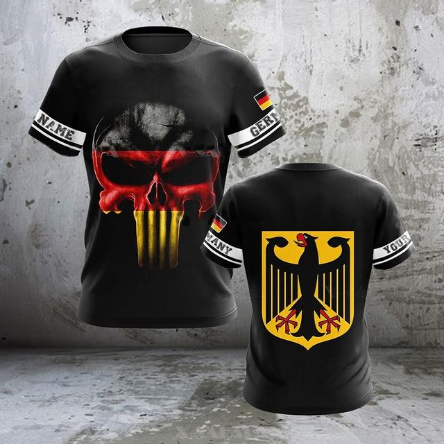 Baibao QIQI Duitse heren T-shirt Street Casual Top Duitse vlag Print Oversize Shirts Straat Hip Hop Harajuku Vintage Kleding O-hals Trui XXL