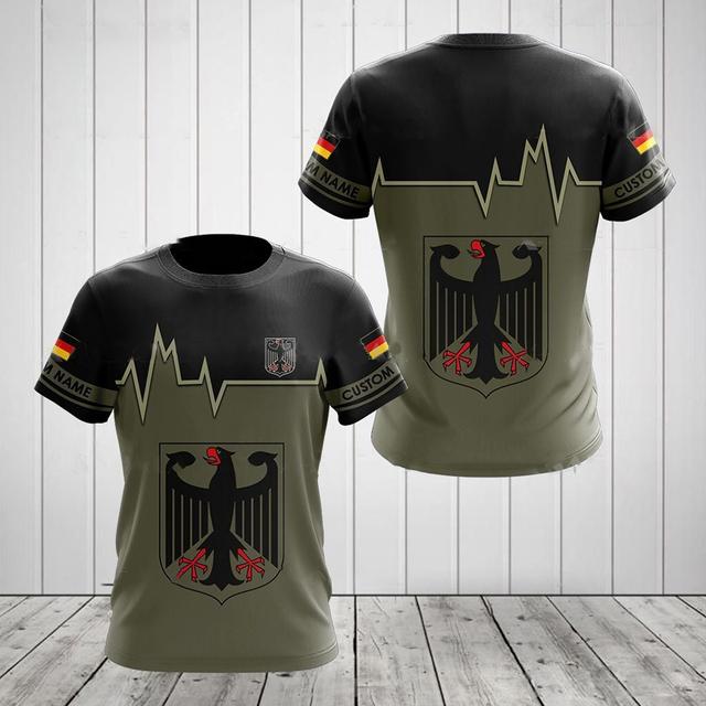 Baibao QIQI Duitse heren T-shirt Street Casual Top Duitse vlag Print Oversize Shirts Straat Hip Hop Harajuku Vintage Kleding O-hals Trui L