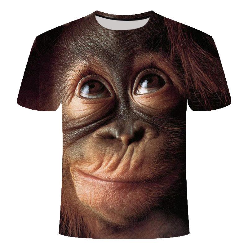 Xin nan zhuang 3D Mode Grappige Aap Grafische t-shirts Zomer Casual Dier Patroon mannen t-shirt Nieuwe Hip Hop Print Korte Mouw t-shirts Tops XL