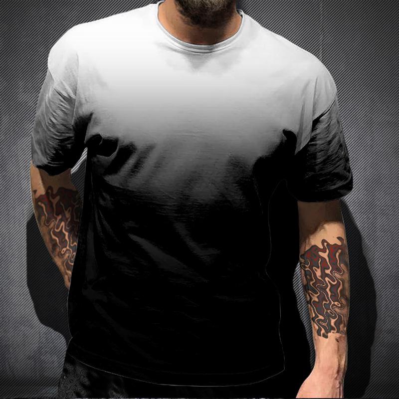 ForYourBeauty Zomergradiënt 3D-printen Tees Man Digitale print T-shirt met korte mouwen voor heren Plus maten 5XL