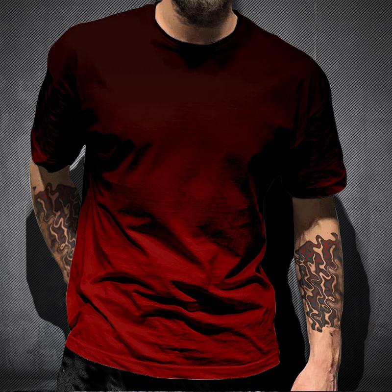 ForYourBeauty Zomergradiënt 3D-printen Tees Man Digitale print T-shirt met korte mouwen voor heren Plus maten M