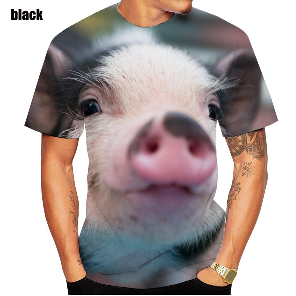 ETST 03 Populaire nieuwigheid dier varken 3D-printen T-shirt grappig varken casual zomer T-shirt XS-5XL XXL