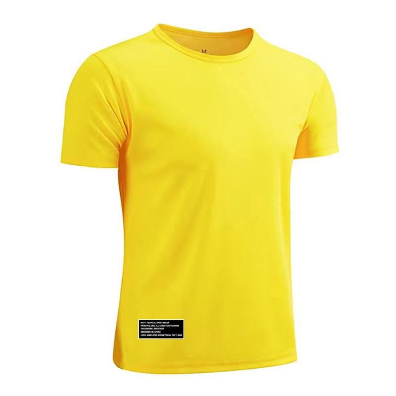 Muscleguys Sportief Ademend Los T-shirt Heren Snel drogend Zomer Koel Casual Korte mouwen XXXL geel
