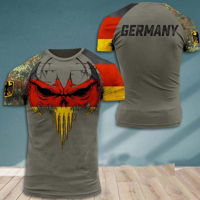 ETST WENDY 005 Duitse T-shirt Mannen Schedel Vlag 3d Print Tops Mode Veteraan Korte Mouw O-hals Tee Casual Grafische Oversized Losse T-shirts L