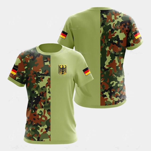 ETST WENDY 005 Duitse T-shirt Mannen Schedel Vlag 3d Print Tops Mode Veteraan Korte Mouw O-hals Tee Casual Grafische Oversized Losse T-shirts 2XL