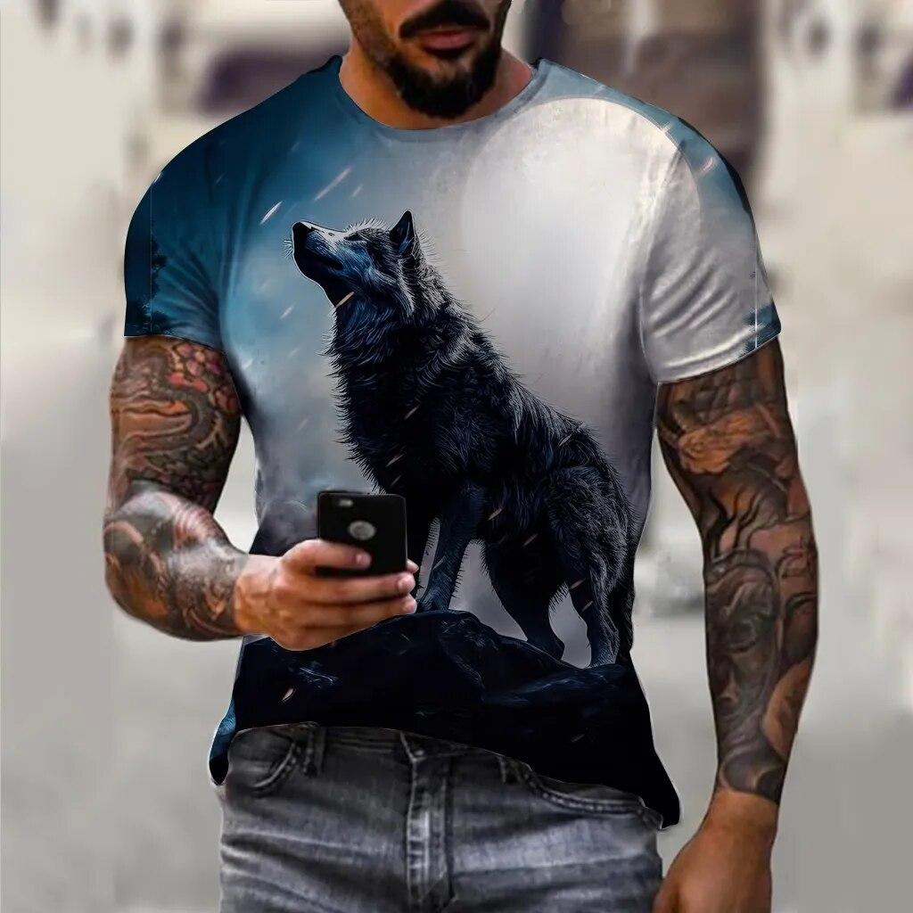 ETST 07 Vintage T-shirts Voor Mannen 3d Print Maanlicht Wolf Tops Korte Mouw Oversized Tee Hip Hop O-hals T-shirts Mannen Kleding camiseta 6xl