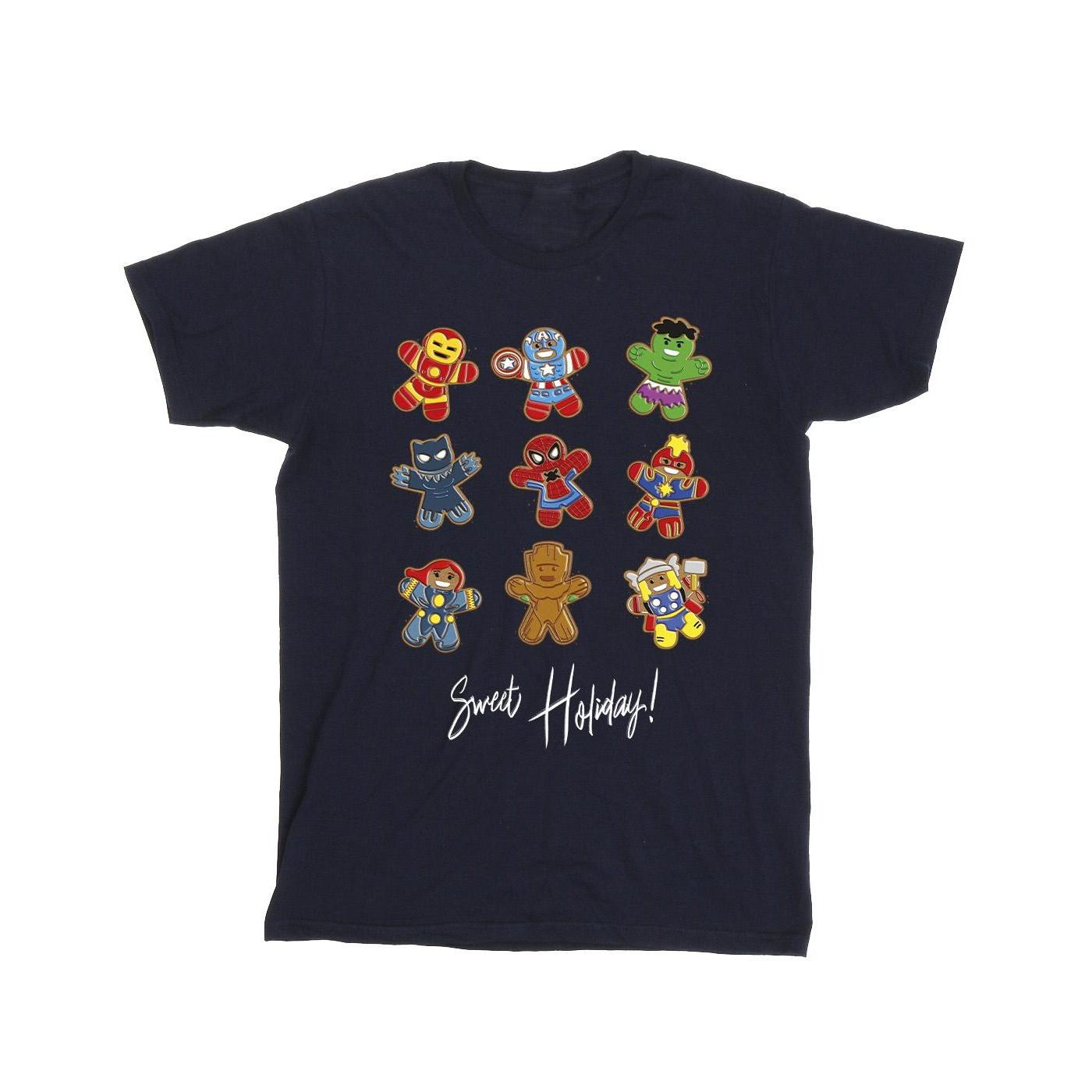 Marvel Heren Gingerbread Avengers T-shirt XXL marineblauwe kleur