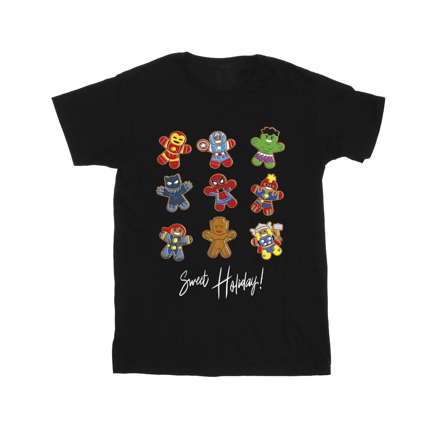 Marvel Heren Gingerbread Avengers T-shirt L zwart