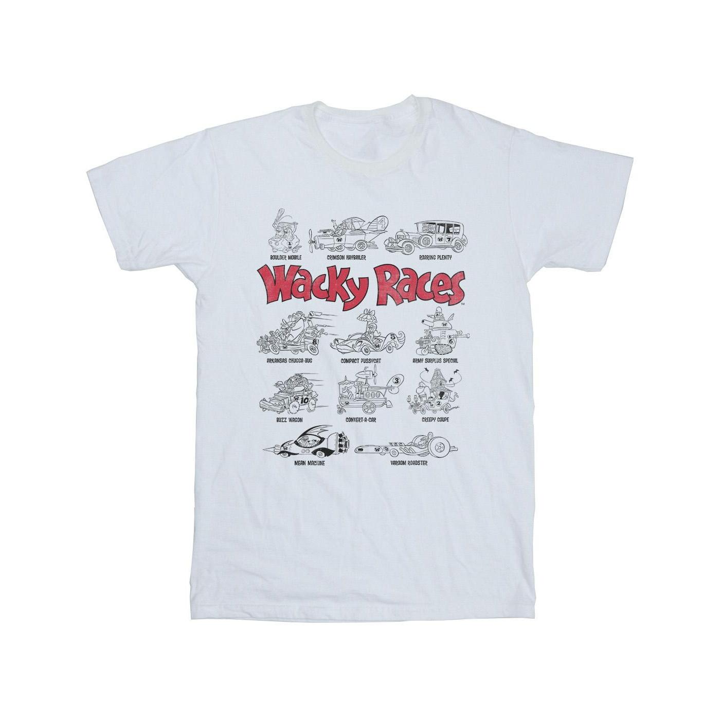 Wacky Races Auto Lineup T-shirt voor heren XXL wit