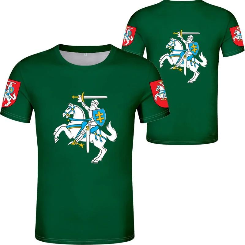 Xin nan zhuang Litouwse Nationale Embleem Vlag T-shirt 3D Print Harajuku Casual Ronde Hals Korte Mouw T-shirts Mannen Kleding Mannelijke Camisetas XXXL