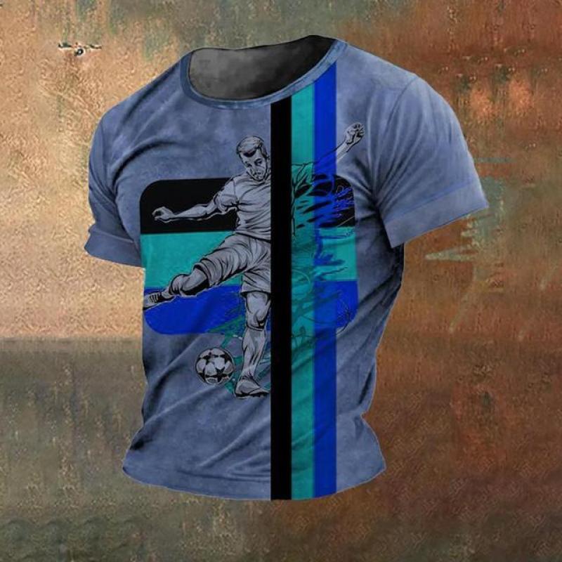 ETST WENDY 005 Vintage T-shirt voor heren Retro Duitse vlag Grafisch bedrukte voetbal T-shirts Korte mouw T-shirt O-hals Oversized herenkleding Tops 6XL