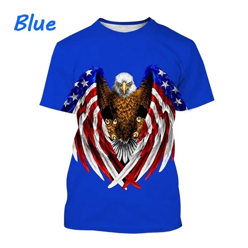 Subilier 3D Amerikaanse adelaar vlag bedrukt T-shirt VS VS streep embleem heren T-shirt onafhankelijkheidsdag dameskleding patriottische kinder tops tee XXL