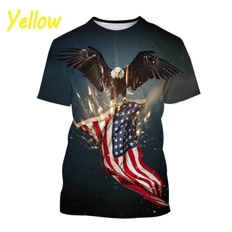 Subilier 3D Amerikaanse adelaar vlag bedrukt T-shirt VS VS streep embleem heren T-shirt onafhankelijkheidsdag dameskleding patriottische kinder tops tee 140