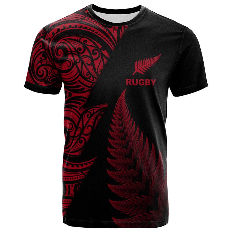 ETST 007 T-shirt 3D Nieuw-Zeelandse Maori Rugbybal Afdrukken Sport Fitness Snel Drogende T-shirts Voor Heren Kindermode Hawaiiaanse Gymkleding Top M