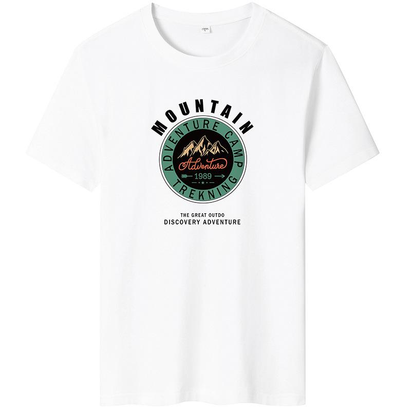 QICED TOP Clothing QICED Zomer T-shirt met korte mouwen Heren O-hals Trend Ondershirt XXXL wit