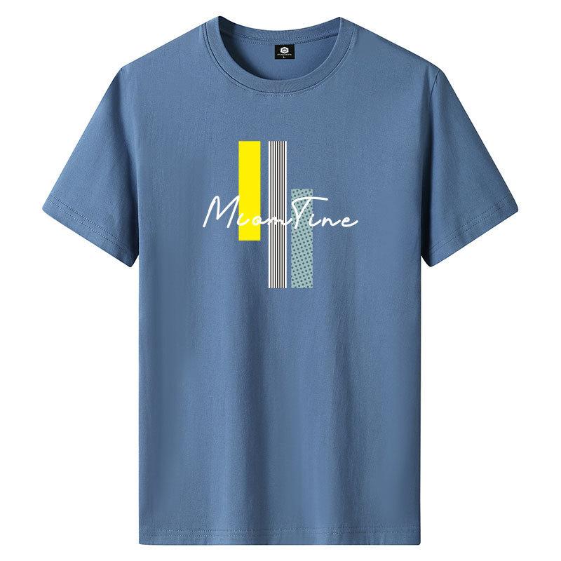 QICED TOP Clothing QICED Zomer T-shirt met korte mouwen Heren O-hals Trend Ondershirt XXXXXXL blauw