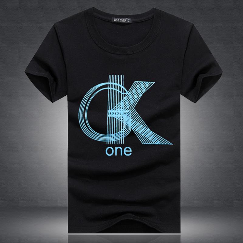 QICED TOP Clothing QICED Zomer T-shirt met korte mouwen Heren O-hals Trend Ondershirt XXXXXL zwart