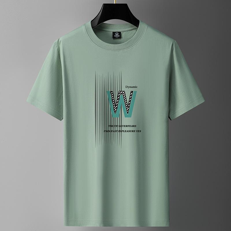 QICED TOP Clothing QICED Zomer T-shirt met korte mouwen Heren O-hals Trend Ondershirt XXXXXXL groen