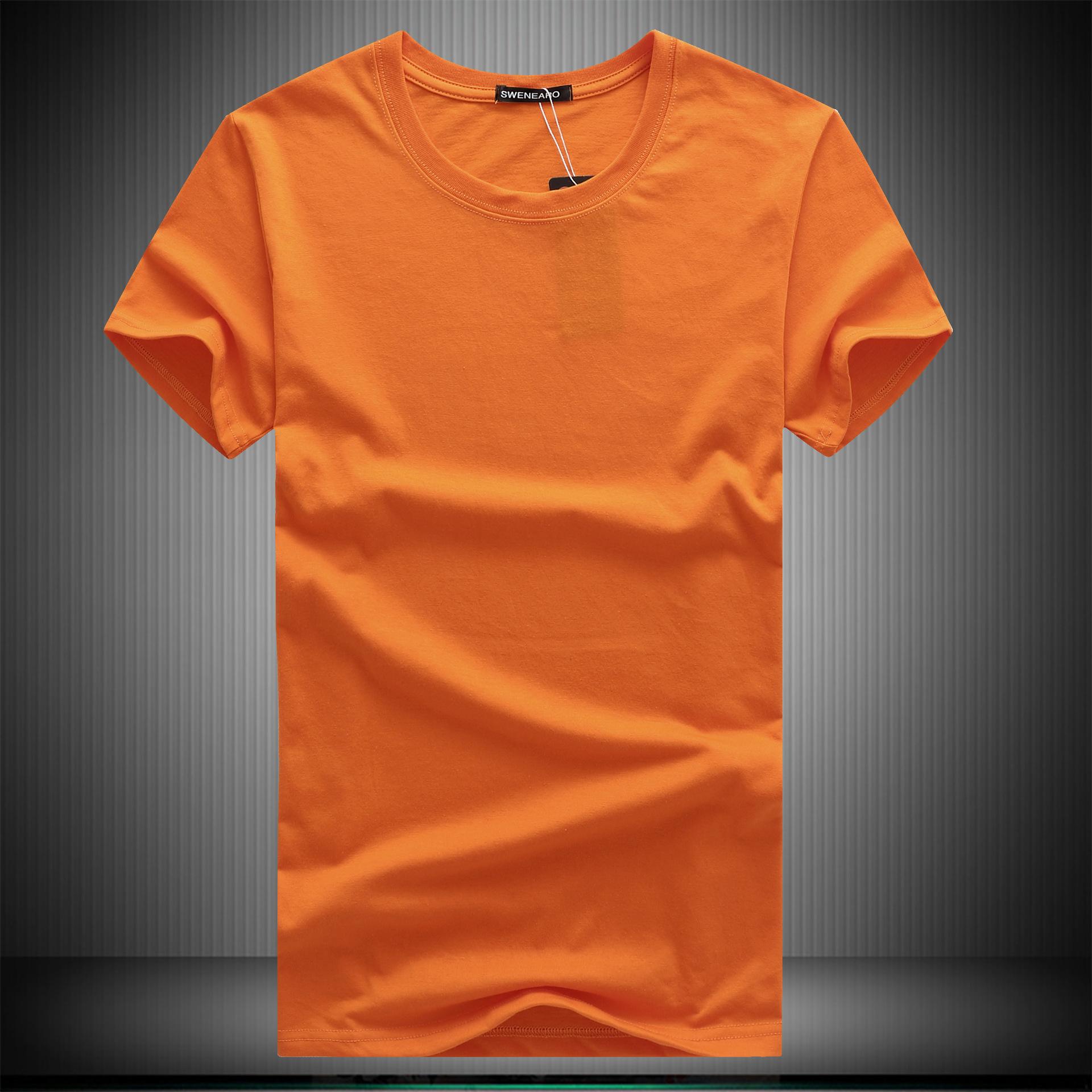 QICED TOP Clothing QICED Zomer T-shirt met korte mouwen Heren O-hals Trend Ondershirt XXXXXL oranje