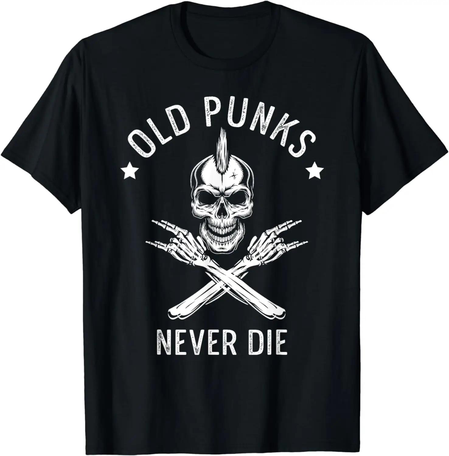 The best product for you Old Punks Never Die Punker Rocker Subculture Skull Rocker T-Shirt XXXXL zwart