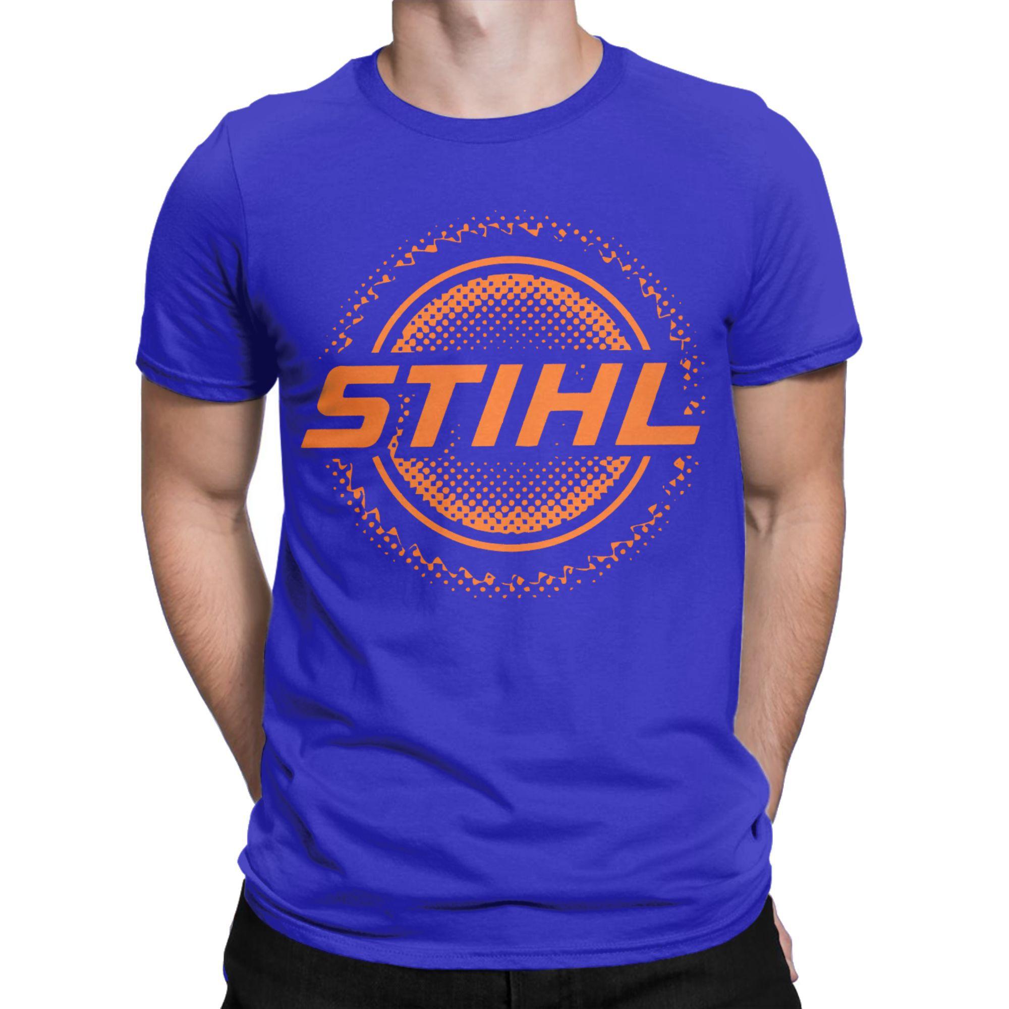The best product for you Graphic Printing s-stihls T Shirt For Unisex  Pure Cotton Tee Shirt Short Sleeve Clothes XL blauw