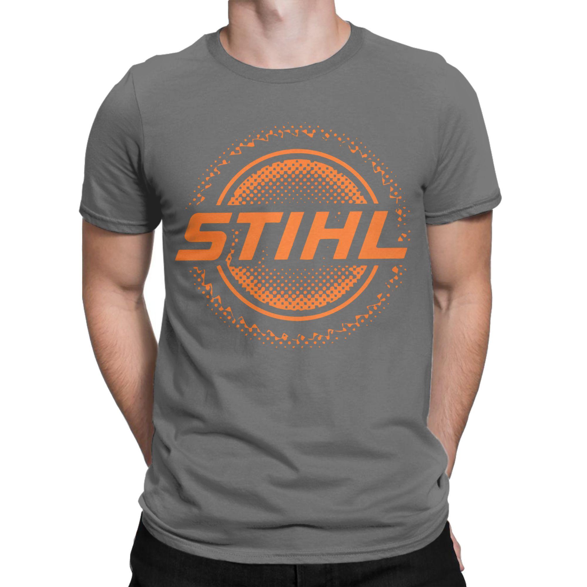 The best product for you Graphic Printing s-stihls T Shirt For Unisex  Pure Cotton Tee Shirt Short Sleeve Clothes XXXL donkergrijze kleur